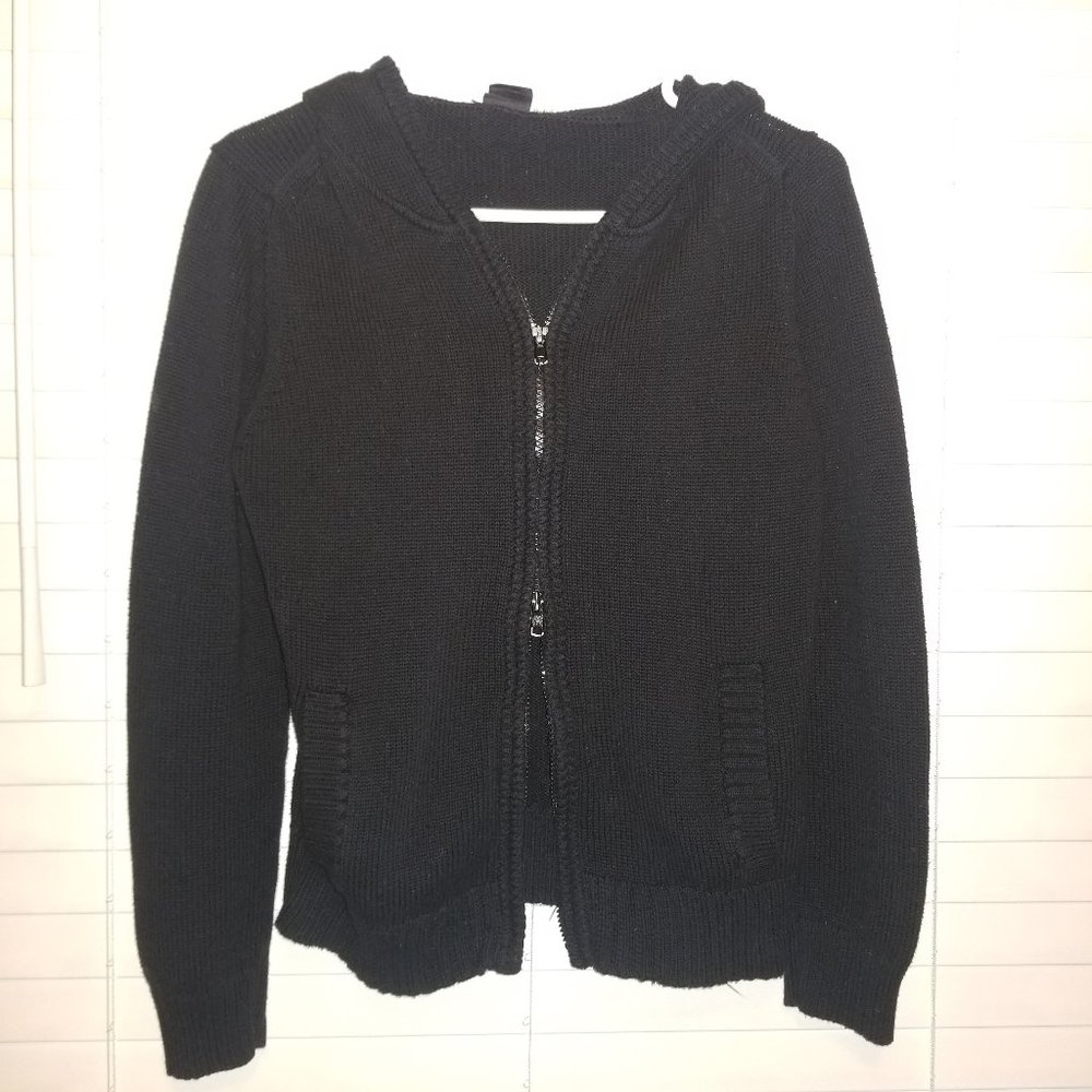 Nautica women's black knit hoodie size large